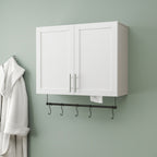 Bathroom Wall Cabinet with Adjustable Shelf and Towel Bar
