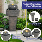 25.59"H Minimalist Concrete Column Fountain