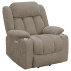 Beca Camel Upholstered Power Lift Recliner