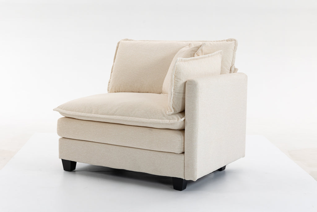 Modern 2-Seat Sectional Sofa with Waist Pillows