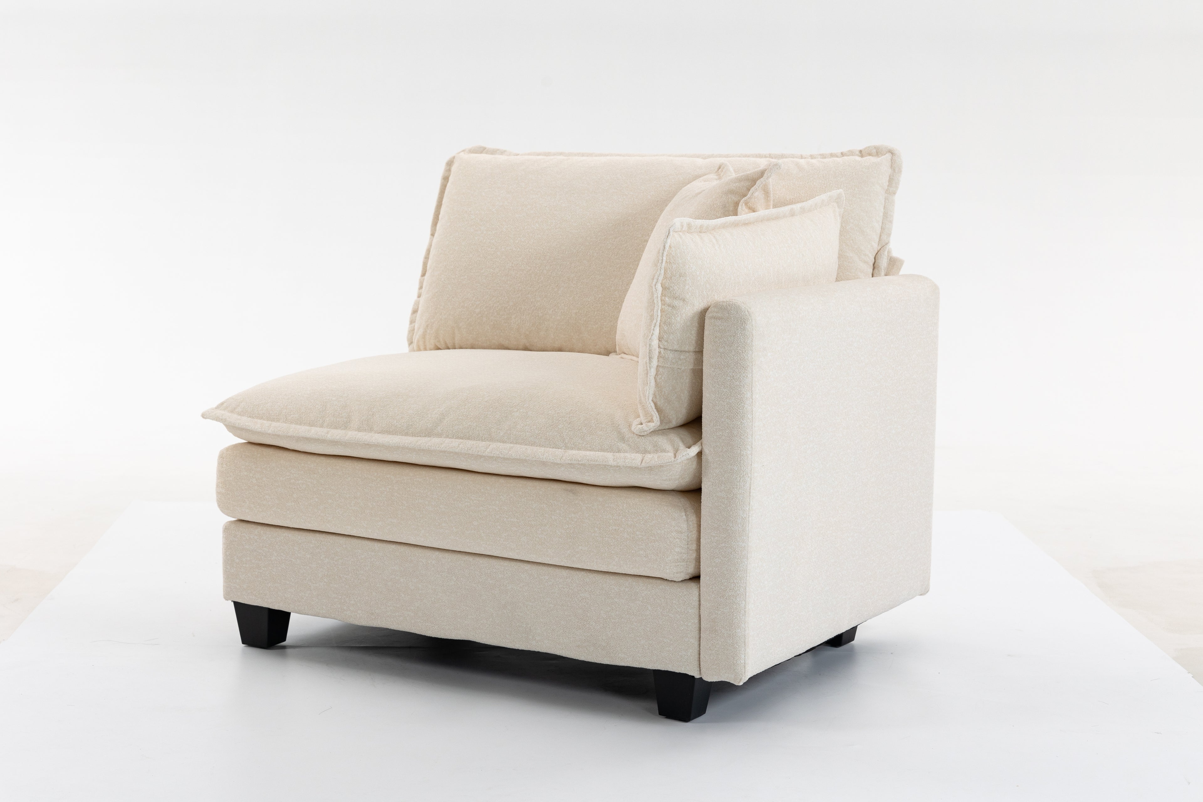 Modern 2-Seat Sectional Sofa with Waist Pillows