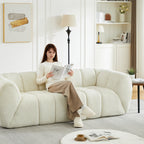 Chenille Pure Foam Sofa, Modern Quilted Cloud Sofa