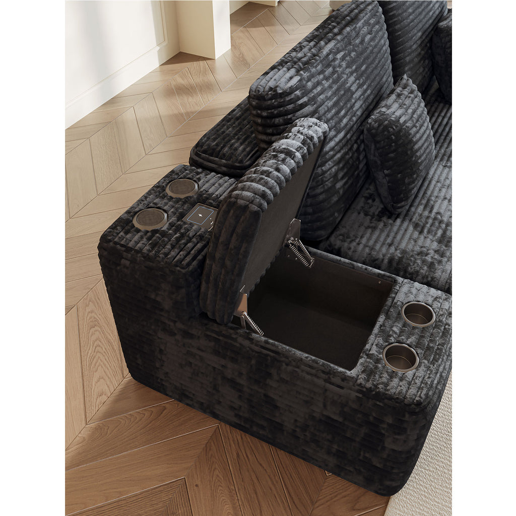 150" Width 5-Piece Sectional Sofa with 2 Ottomans
