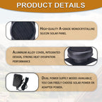 12" Flush Mount Round Solar Roof Vent Fan, 30W Dual Power