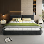 King Size Cloud Bed Frame with Oversized Padded Movable Headboard