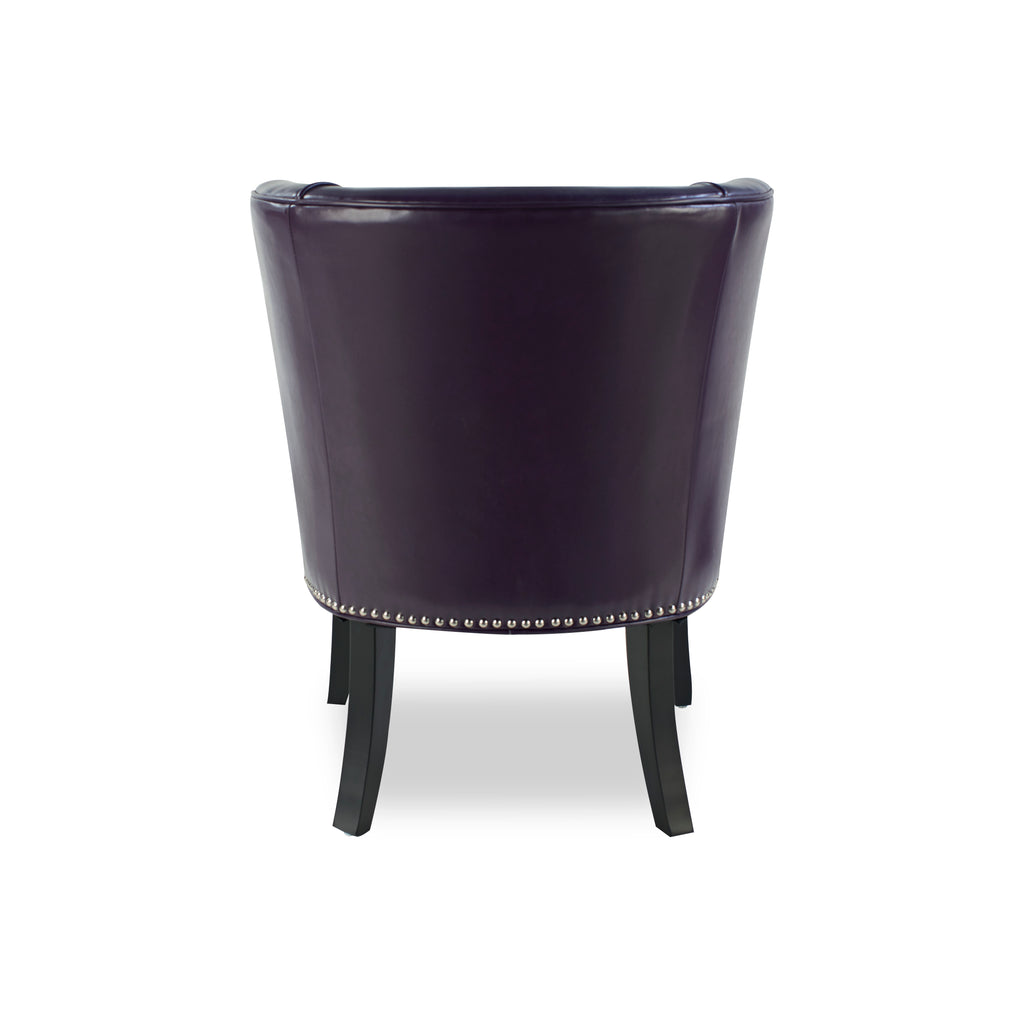 25.6" x 27.2" x 32.8" PU Leather Accent Chair in Purple