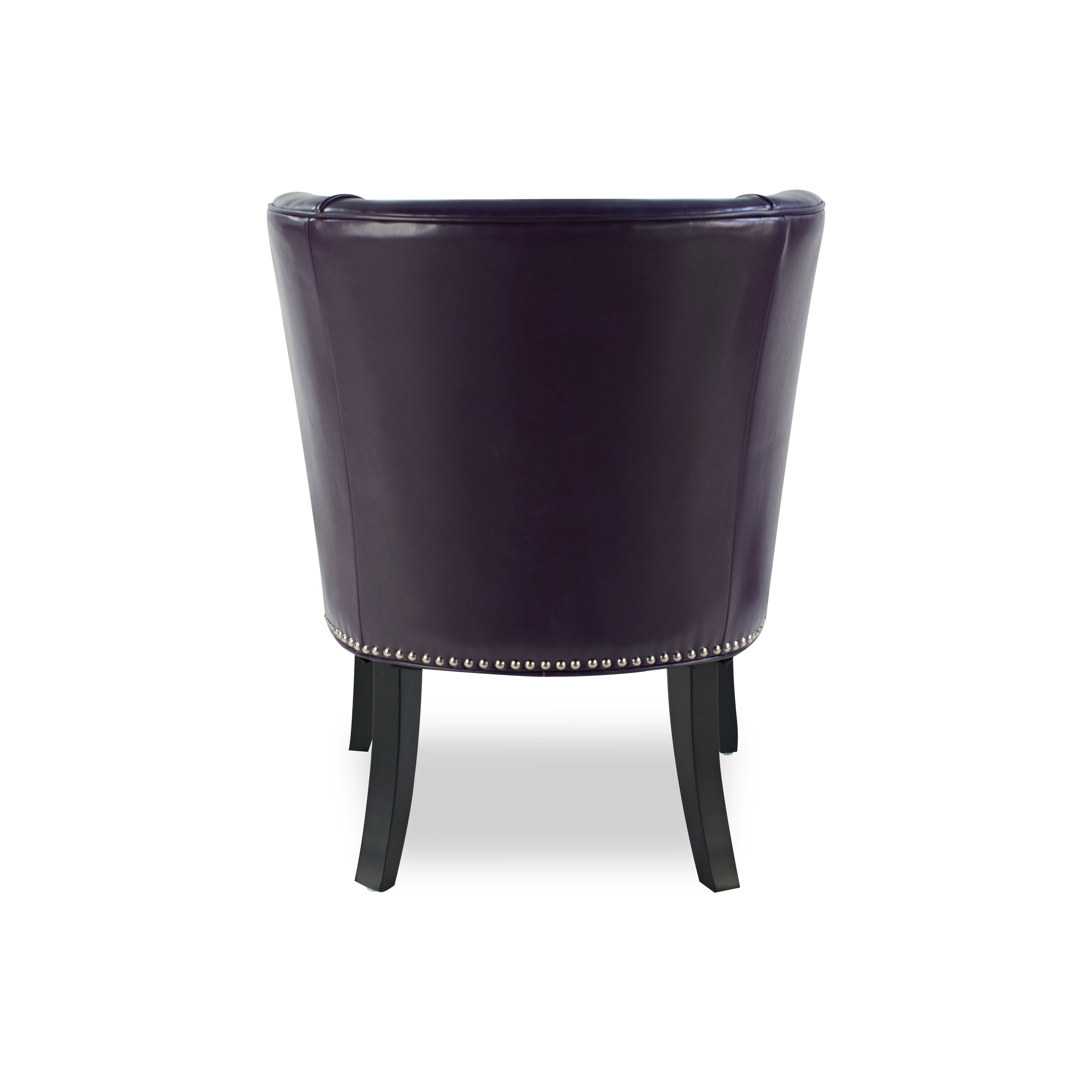 25.6" x 27.2" x 32.8" PU Leather Accent Chair in Purple