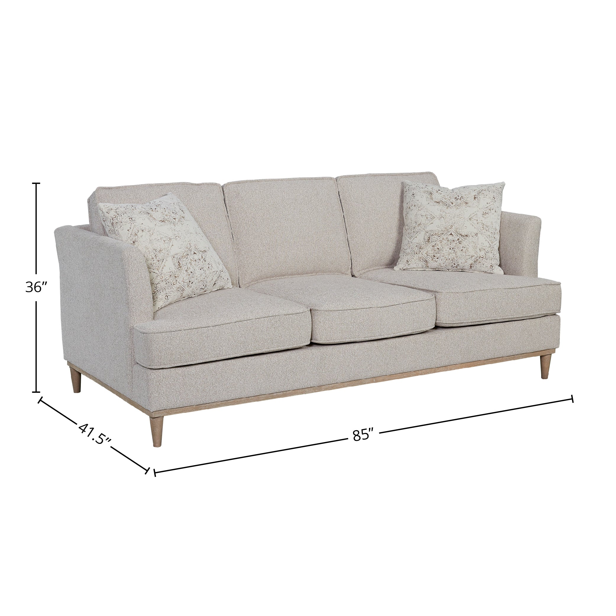 Sofa With 3 Reversible Cushions and 2 Pillows