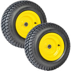 Set of 2 16x6.50-8 Lawn Mower Tires & Wheel Assembly