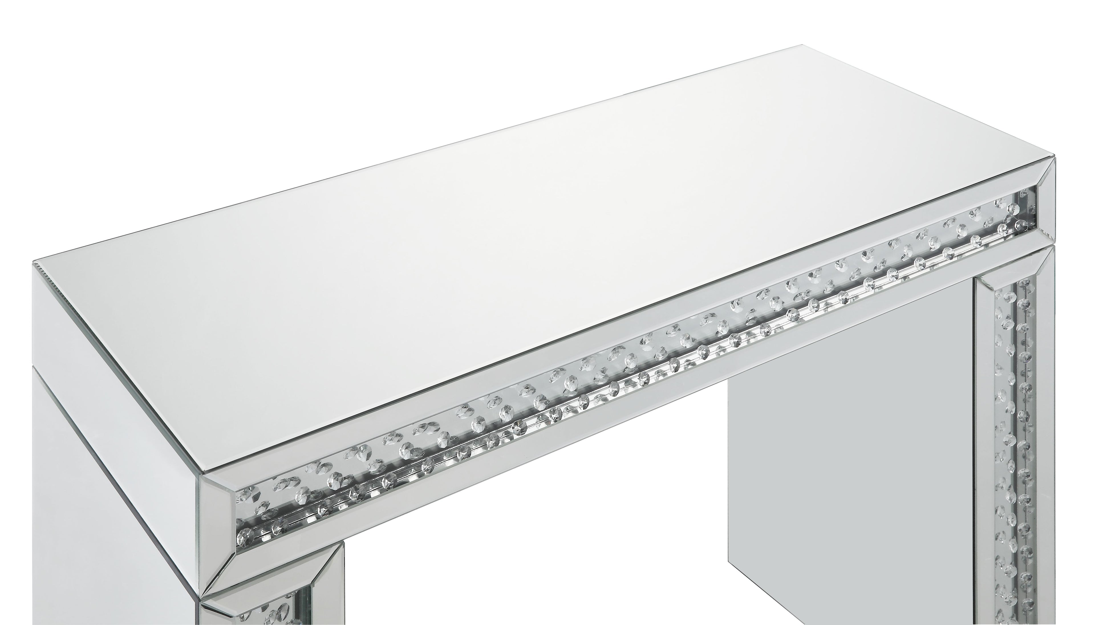 Nysa Mirrored & Faux Crystals Vanity Desk