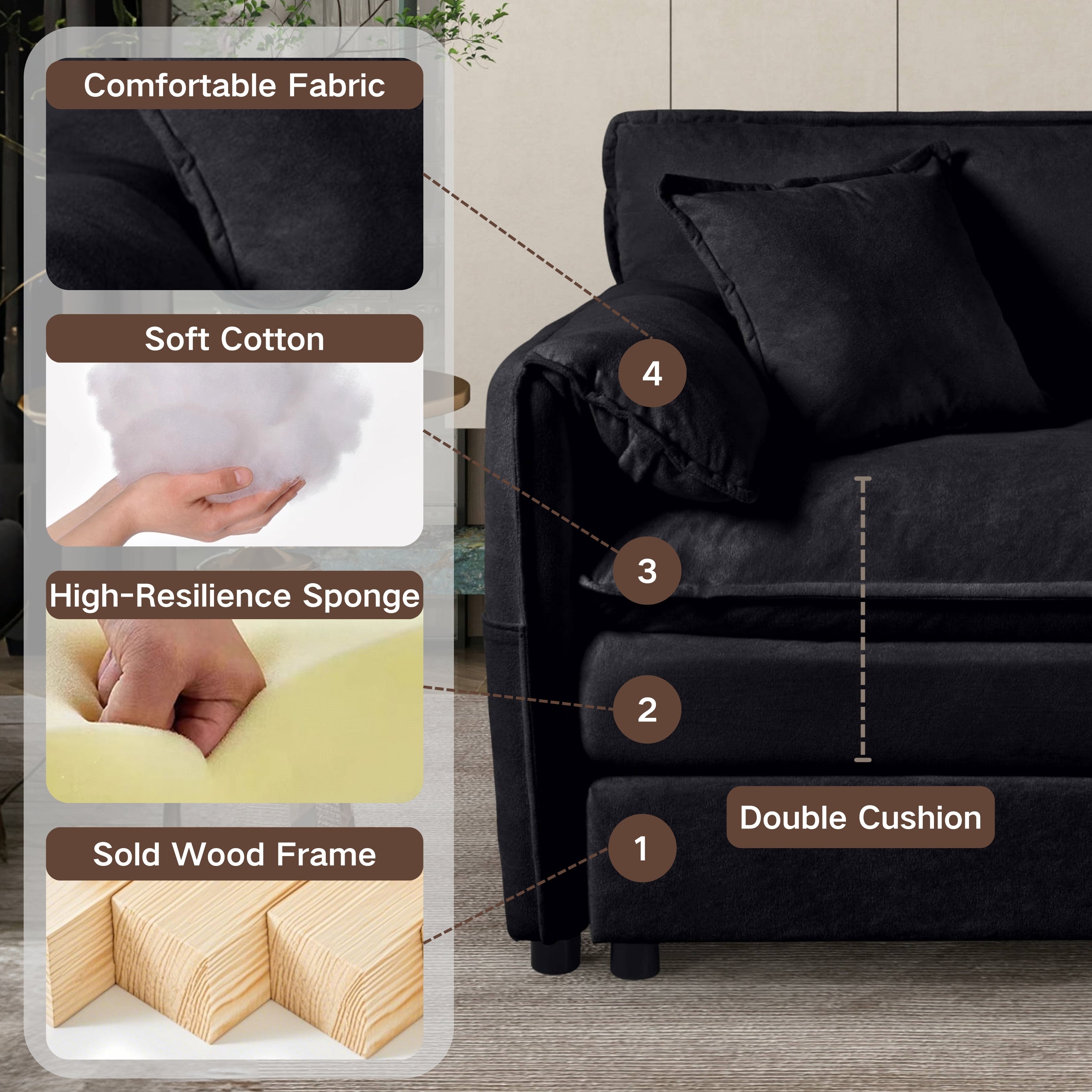 Modular Sectional Sofa - Oversized U Shaped Couch Set