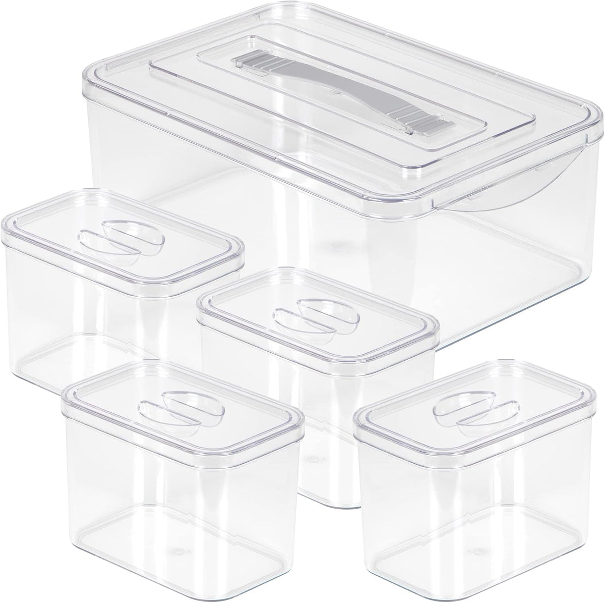 Clear Organizer Bins with Lids – Stackable Storage Containers for Home Organization