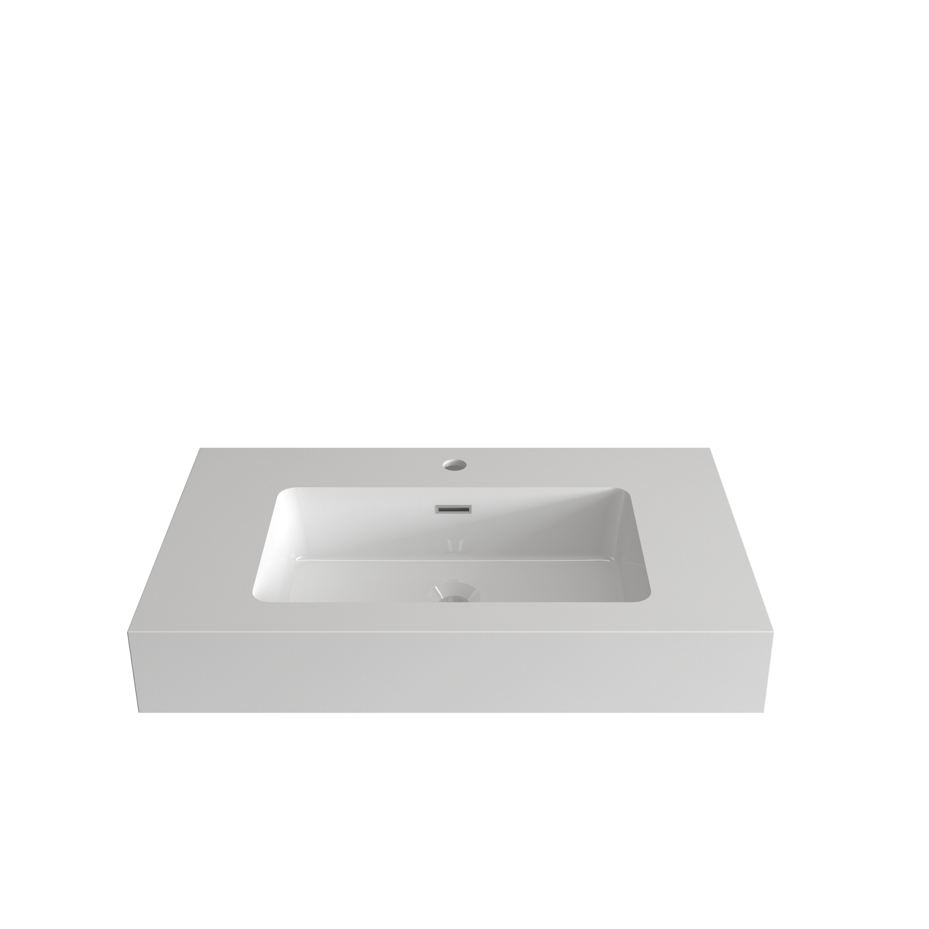Glossy White Integrated Solid Surface Basin