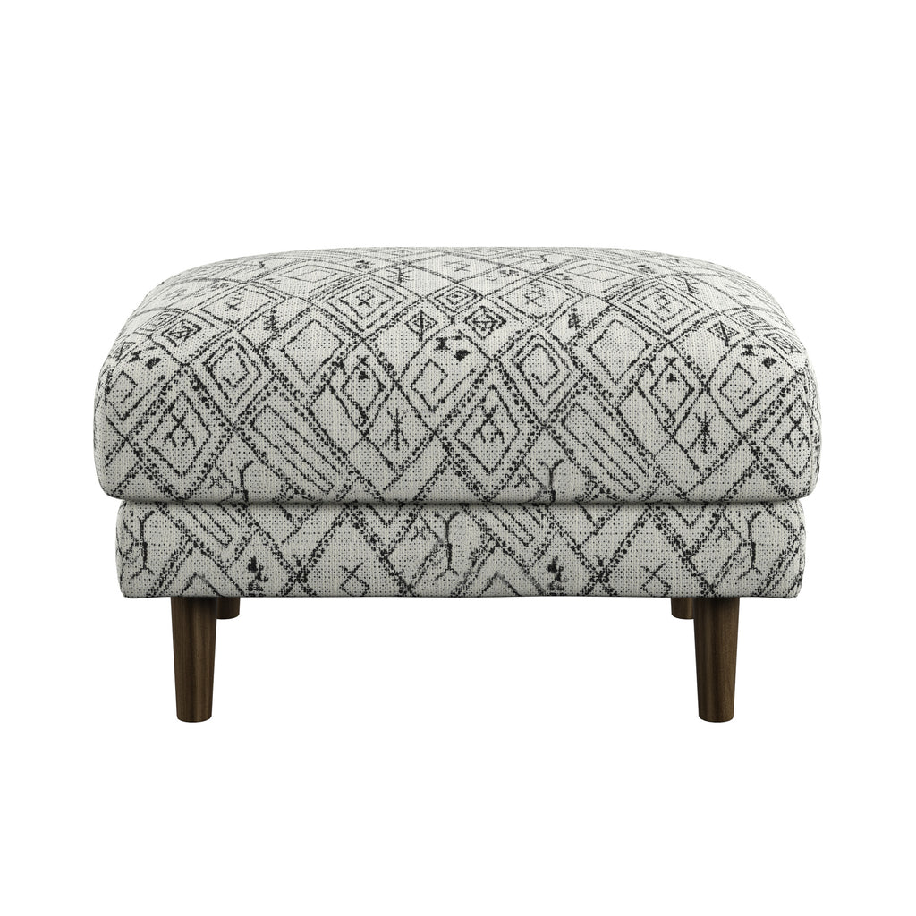 Black Abstract Ottoman