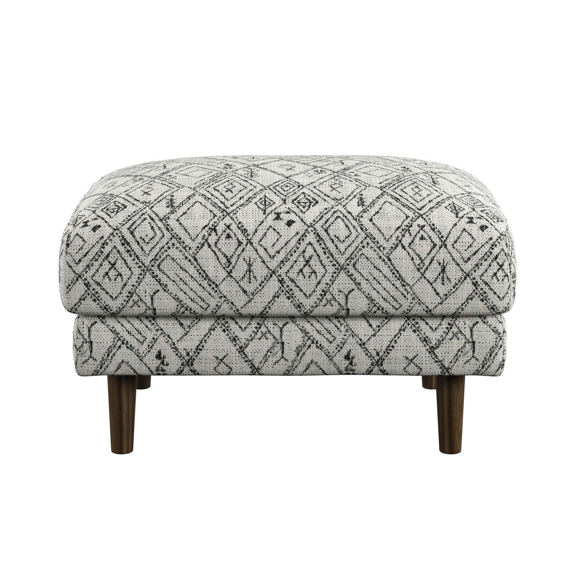 Black Abstract Ottoman