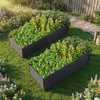 2 Pack Metal Raised Garden Bed Kit Outdoor