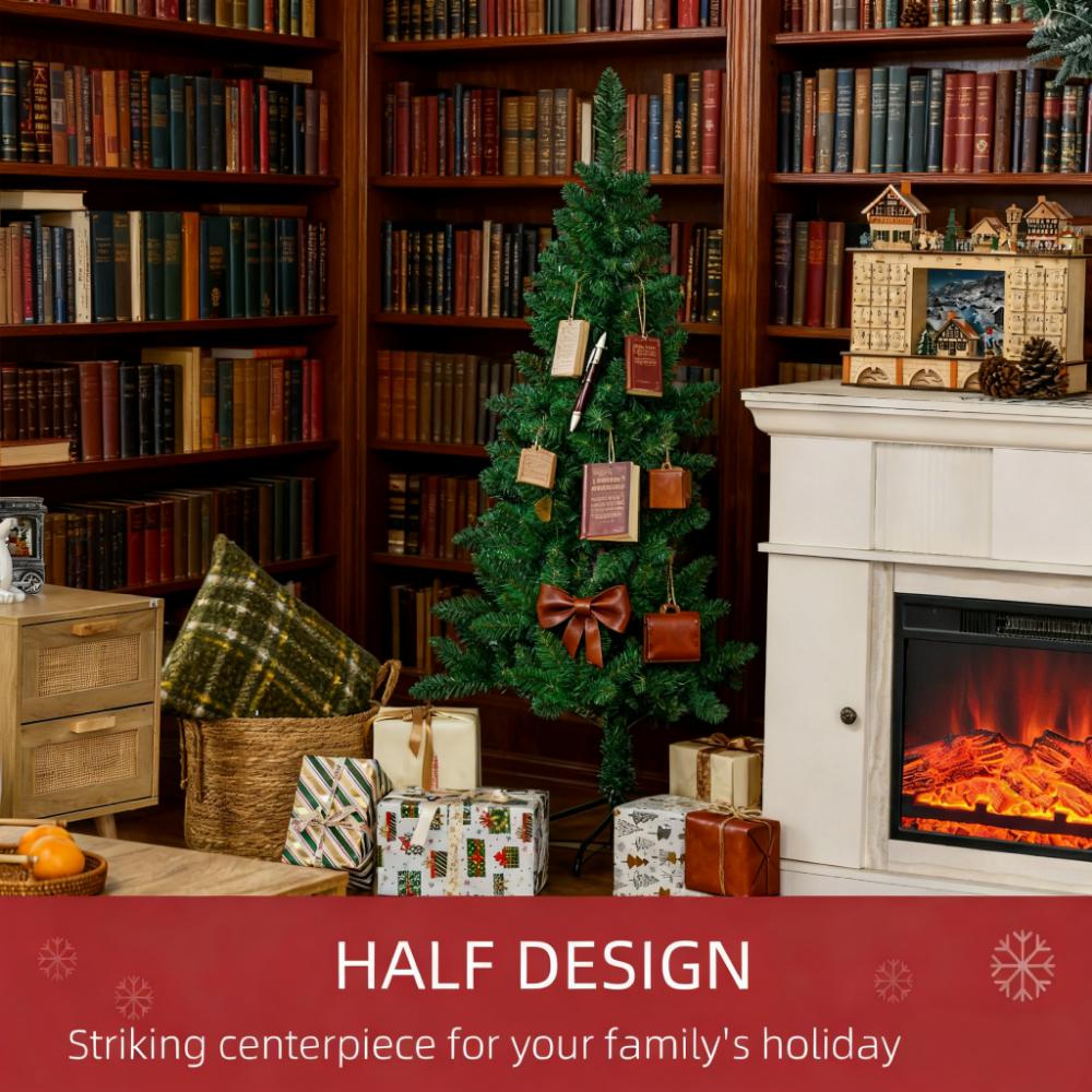 Artificial Half Christmas Tree with Auto Open Steel Base