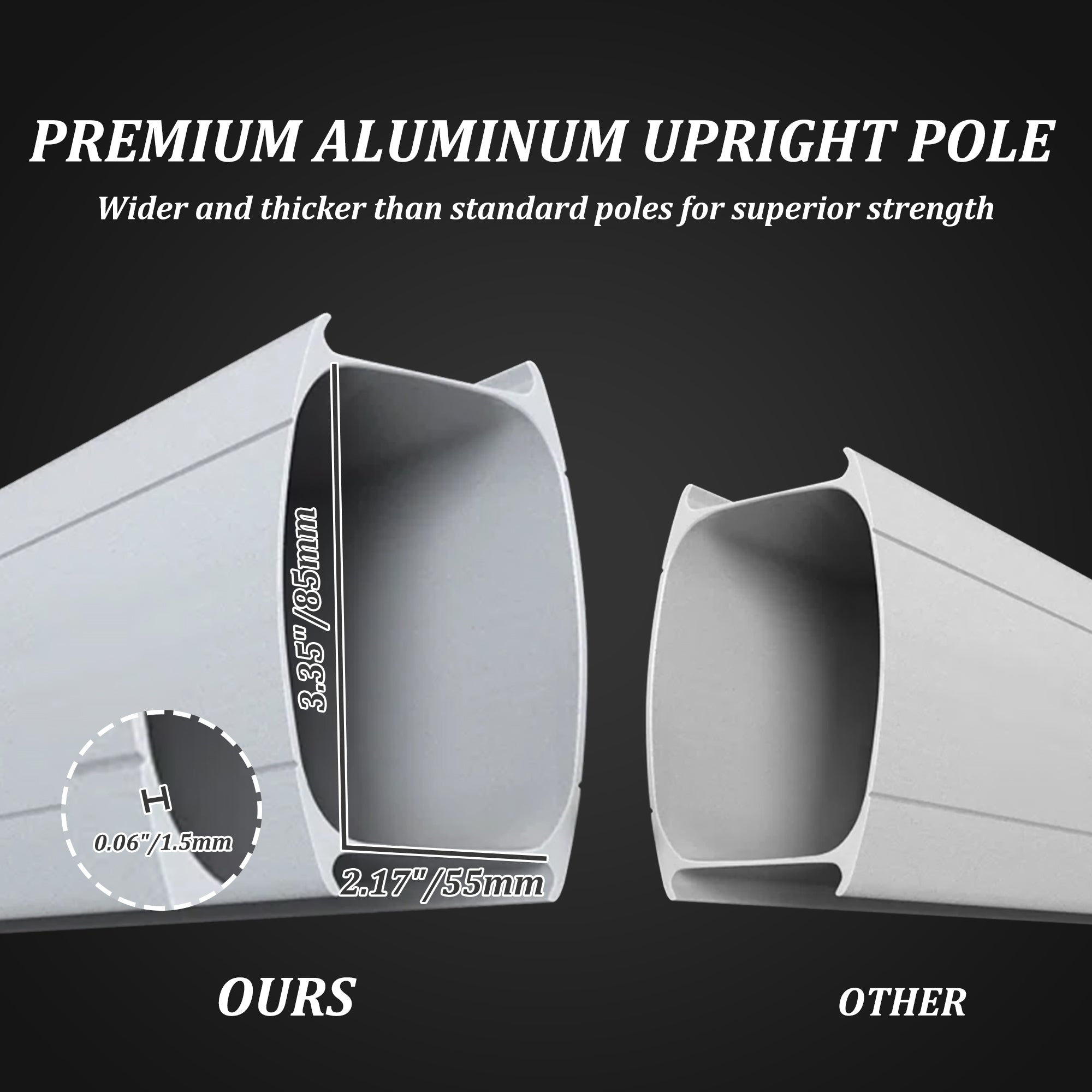 Round Cantilever Umbrella with Center Pole - Lake