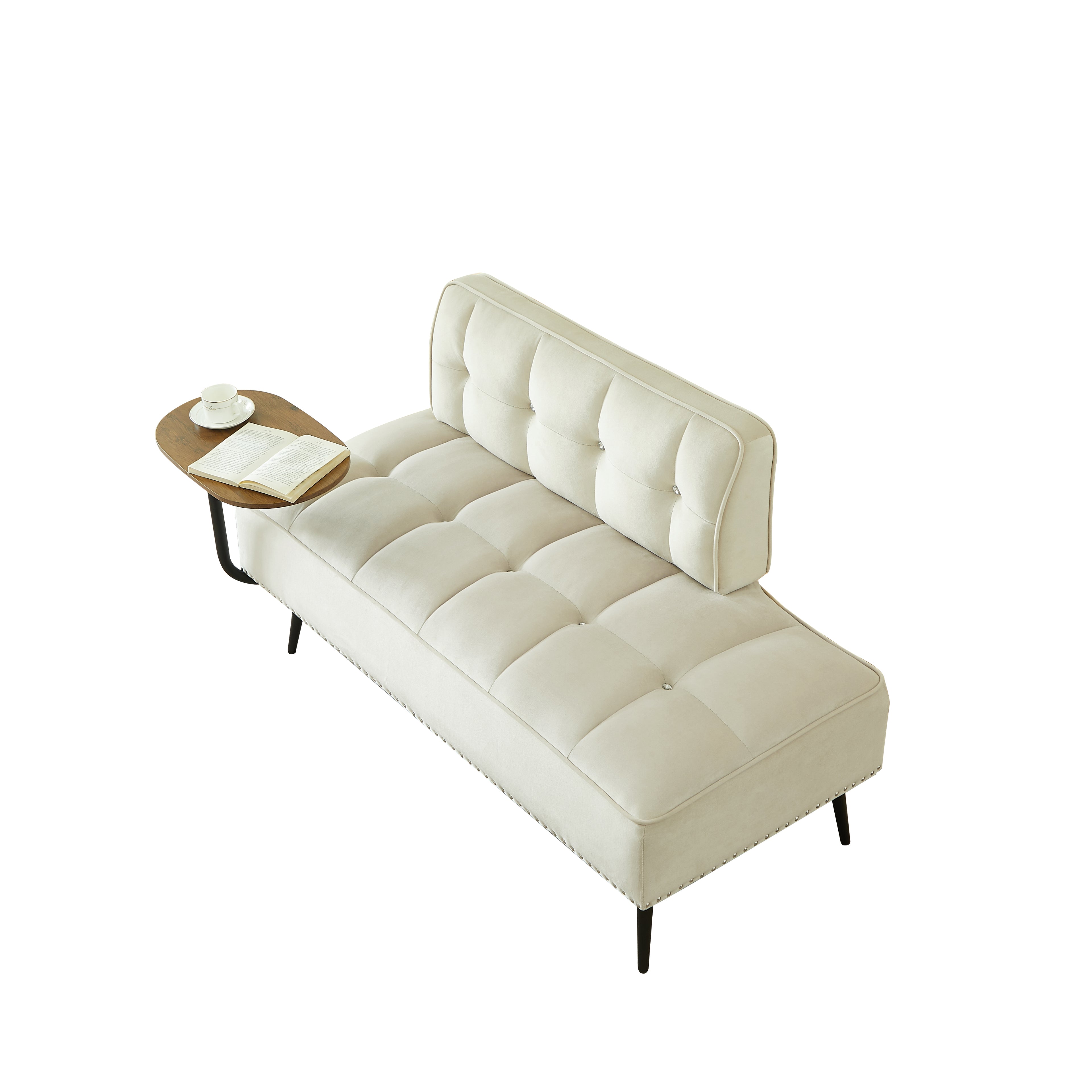 54-Inch Modern Two-Seater Velvet Sofa