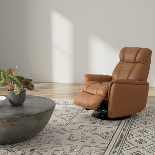 Global Home Swivel Glider Recliner with Manual Adjustable Headrest & Footrest