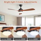 52-Inch Ceiling Fan With Reversible DC Motor and LED Light
