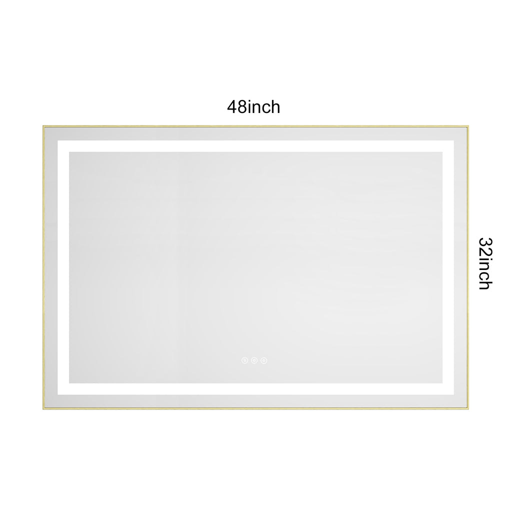 48" x 32" LED Bathroom Mirror with Front and Backlight