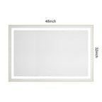 48" x 32" LED Bathroom Mirror with Front and Backlight