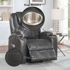 Gunmetal Leather Aire Recliner with Power Lift & Massage
