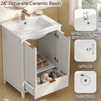 24 Inches Bathroom Vanity with Sink Combo