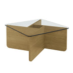 31.5 Inch Mid-Century Modern Glass Coffee Table