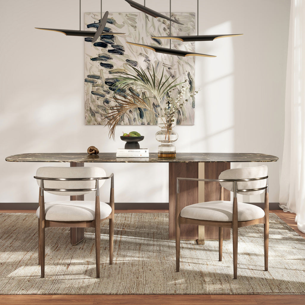 Artemis Mixed Material Upholstered Dining Arm Chair