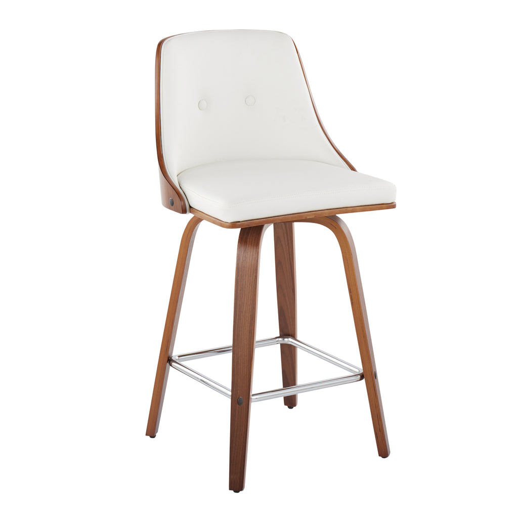 Mid-Century Modern Fixed-Height Counter Stool with Swivel