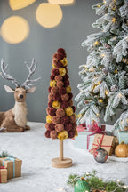 8.7x8.7x31.5" Tall Tree Christmas Table Decor, Coffee