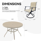 Outdoor Patio Furniture Set with 360° Swivel Chairs