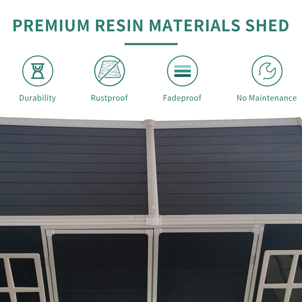 8x4ft Outdoor Resin Garden Shed