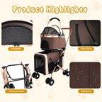 Double Pet Stroller for Dogs and Cats