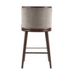 Evalyn Dove Textured Chenille Barstool with Beech Wood Legs