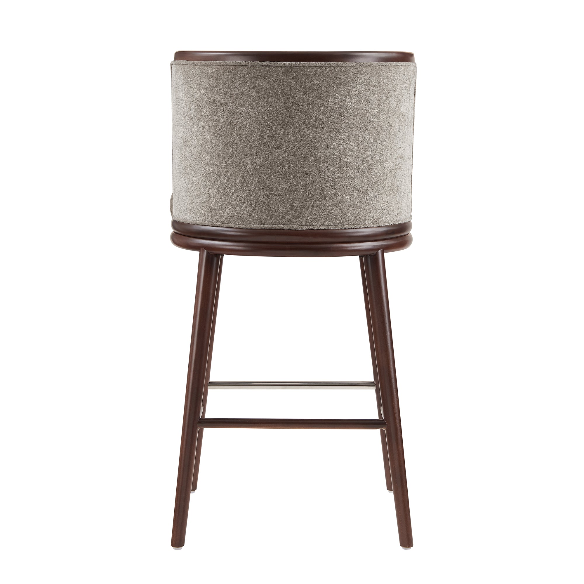 Evalyn Dove Textured Chenille Barstool with Beech Wood Legs