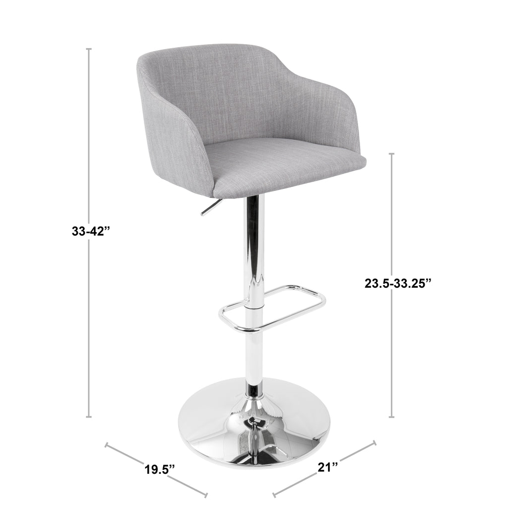 Contemporary Adjustable Barstool with Swivel in Light