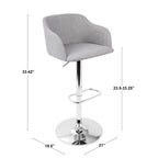Contemporary Adjustable Barstool with Swivel in Light
