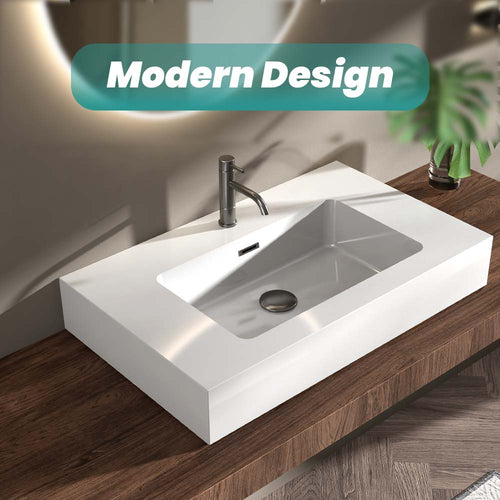 Glossy White Integrated Basin