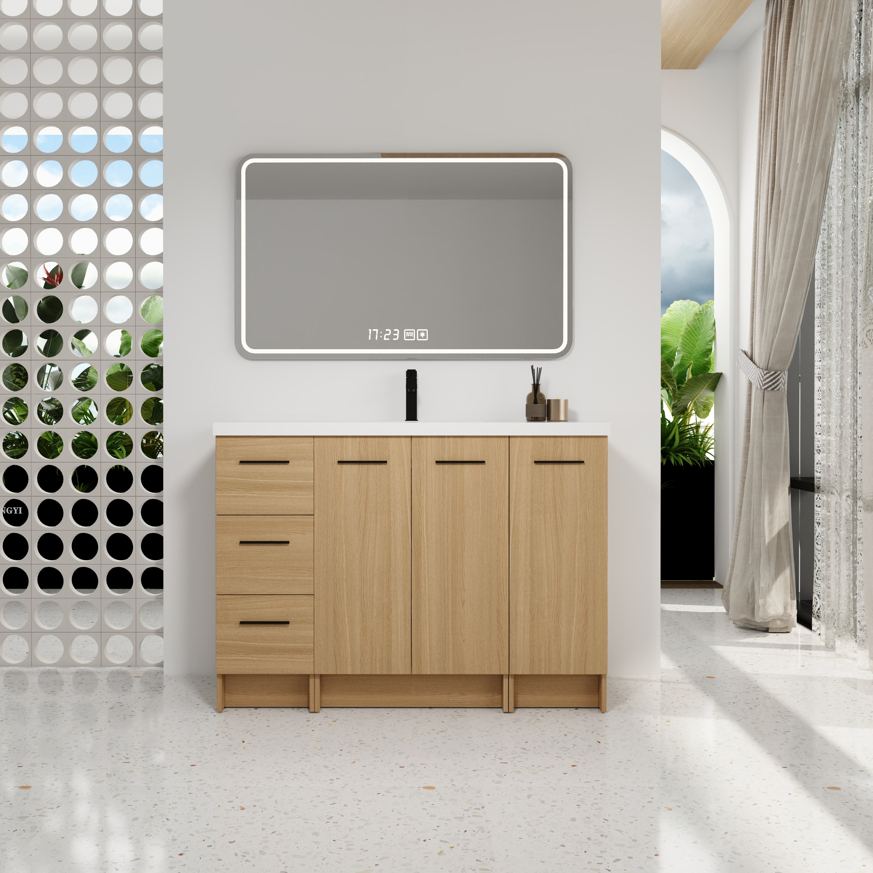 48" Modular Freestanding Bathroom Vanity with Resin Sink Top