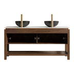 Indigo 60" Bathroom Vanity & Sink, Freestanding Plywood Storage Cabinet