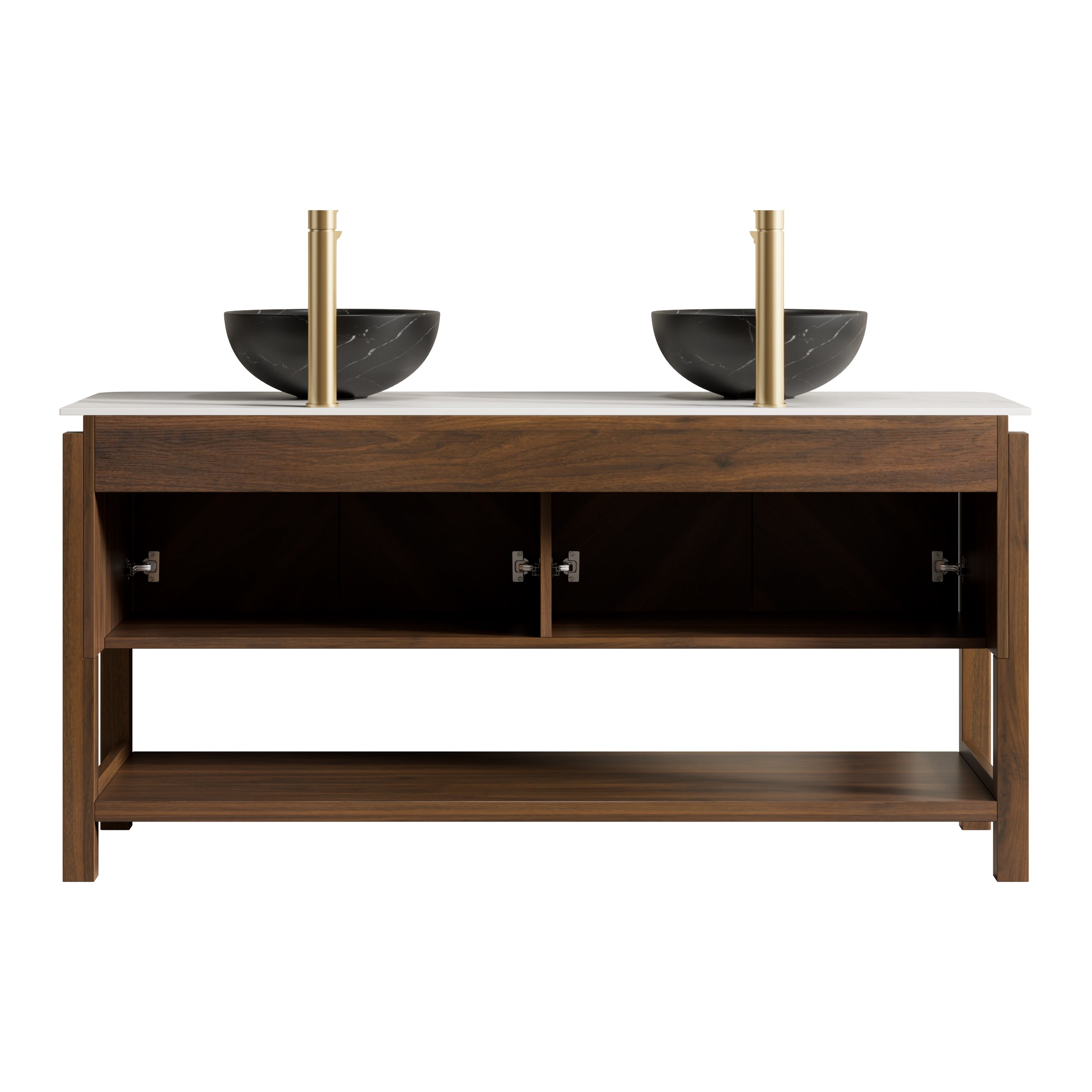Indigo 60" Bathroom Vanity & Sink, Freestanding Plywood Storage Cabinet