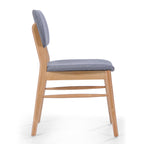 Set of 2 Mid-Century Upholstered Dining Chair with Rubberwood Frame