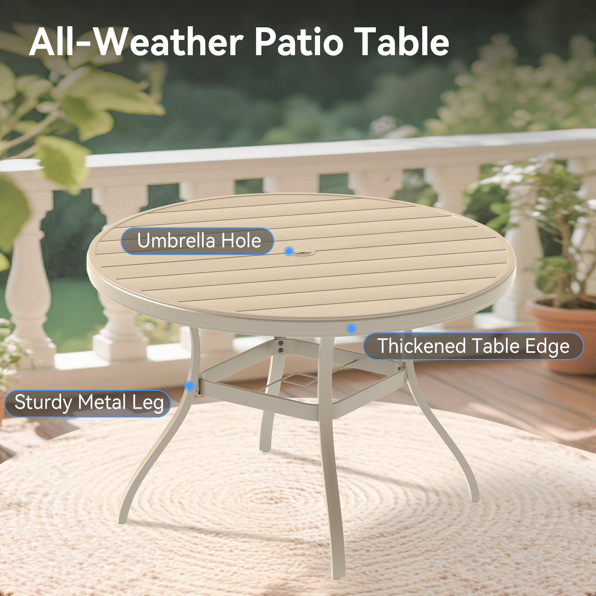 Outdoor Patio Furniture Set with 360° Swivel Chairs
