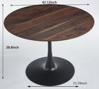 42.1" Wood Color Top Tulip Dining Table