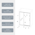 50-54"W X 74"H Pivot Shower Door
