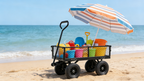 Black Solid Wheels Wagon Cart