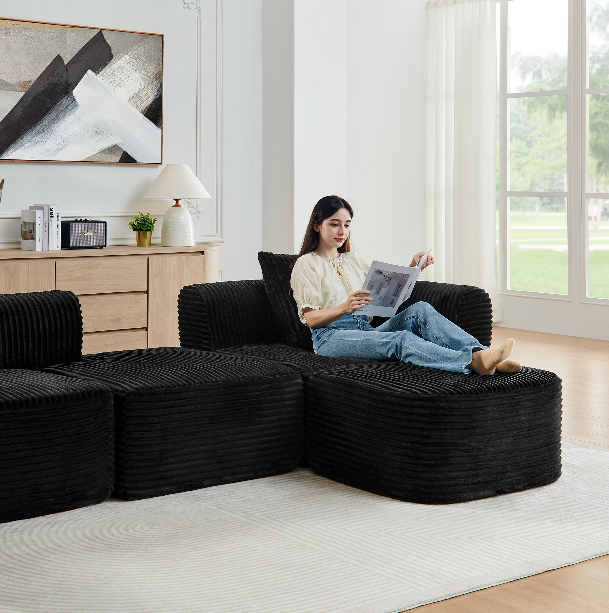 114" Cloud Sectional Couch with L-Shape Chaise